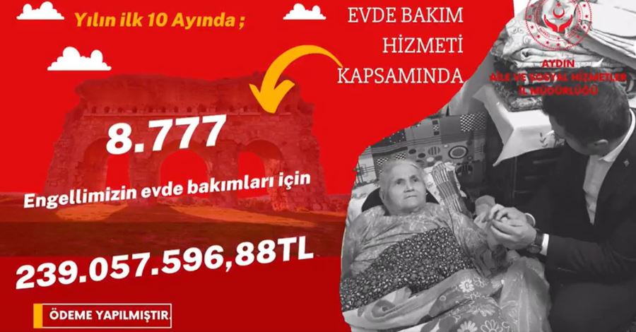 Aydın’da 10 ayda 8 bin engelliye 239 milyon ödeme yapıldı