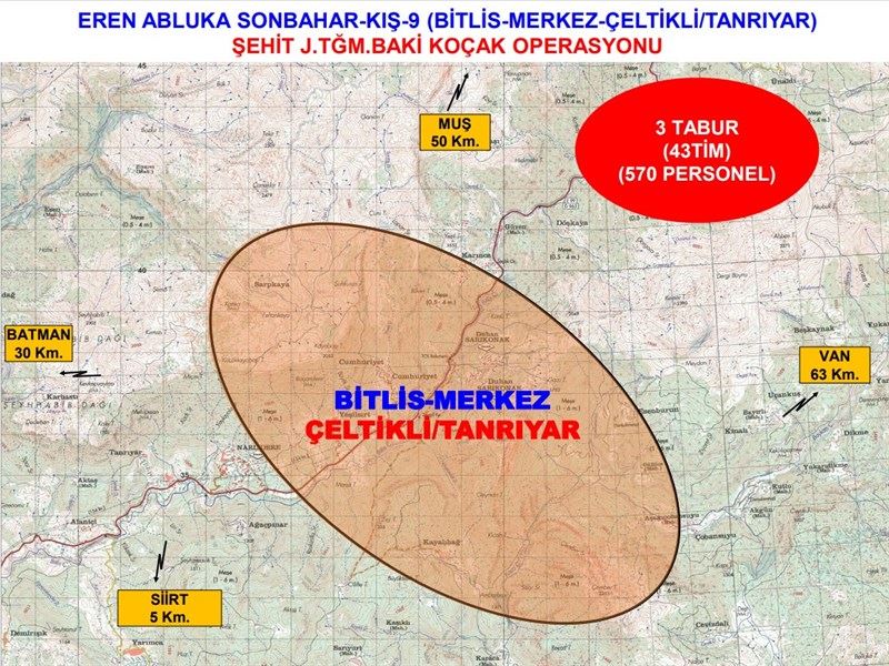 Eren Abluka Sonbahar-Kış-9 Şehit Jandarma Teğmen Baki Koçak Operasyonu Başlatıldı