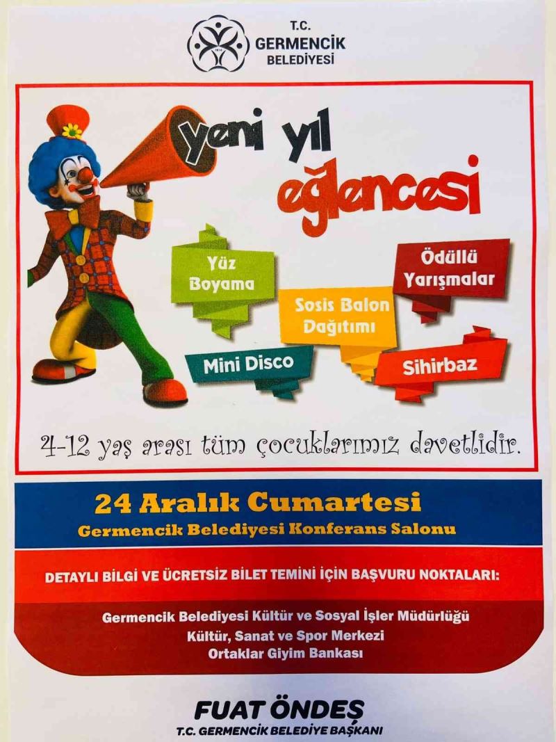 Germencik’te çocuklar için yeni yıl eğlencesi düzenlenecek
