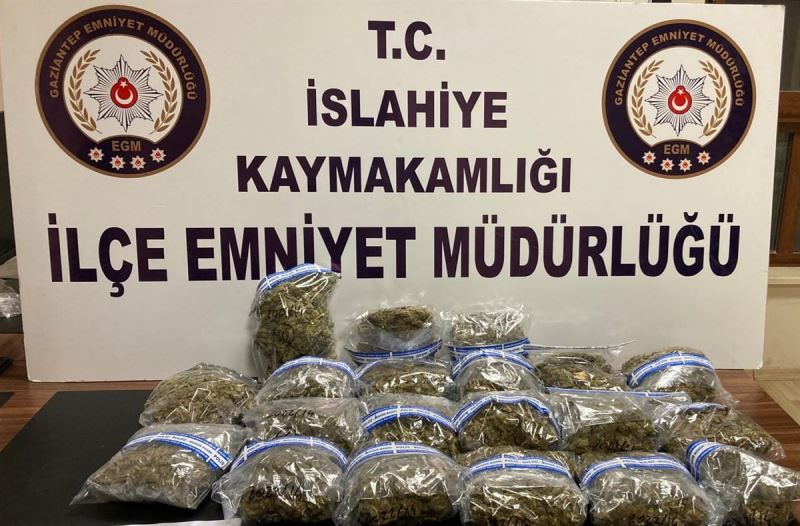 Gaziantep’te 10 kilo 630 gram esrar ele geçirildi
