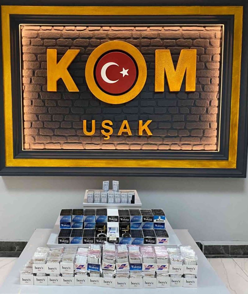 Uşak’ta 64 bin kaçak makaron ele geçirildi
