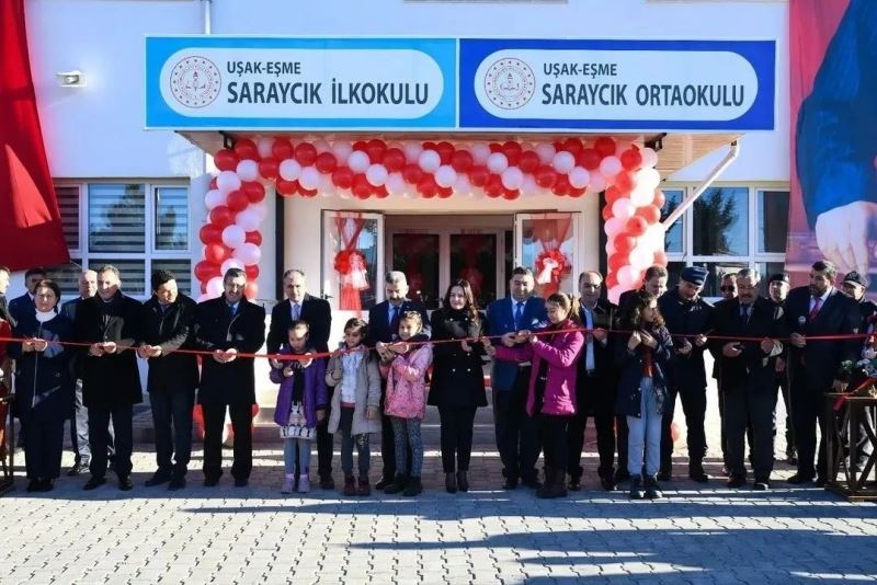 Eşme Saraycık İlkokulu ve Ortaokulunun resmi açılışı yapıldı
