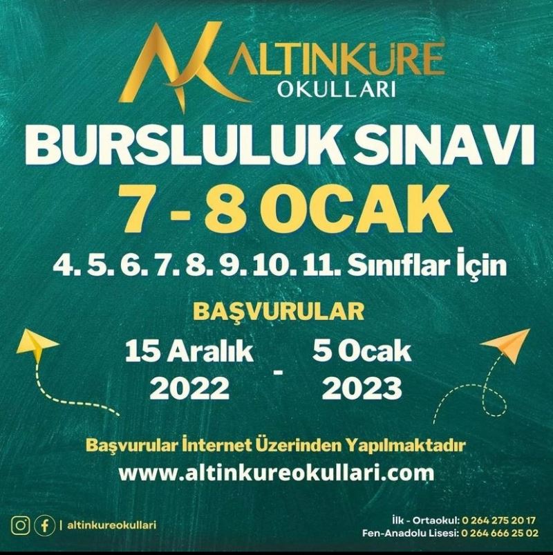 Altınküre Okulları’nda bursluluk sınavı
