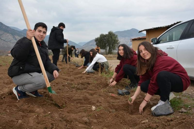 Lavantalar öğrencilerin ellerinden toprakla buluştu
