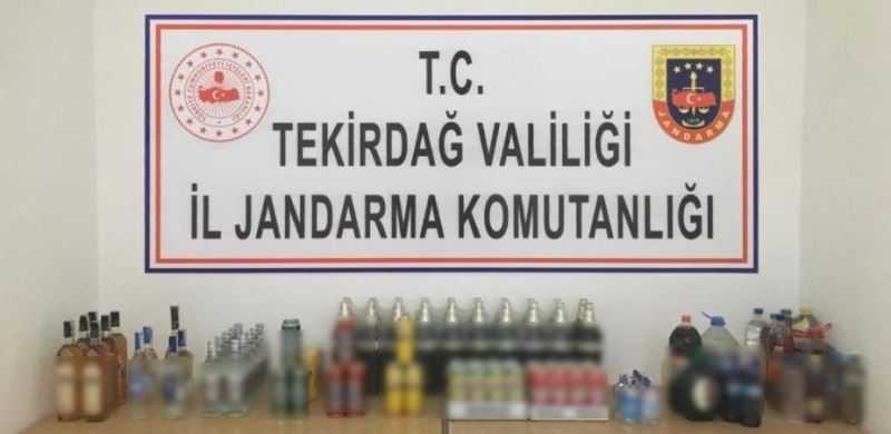 Tekirdağ’da jandarmadan kaçak içki operasyonu
