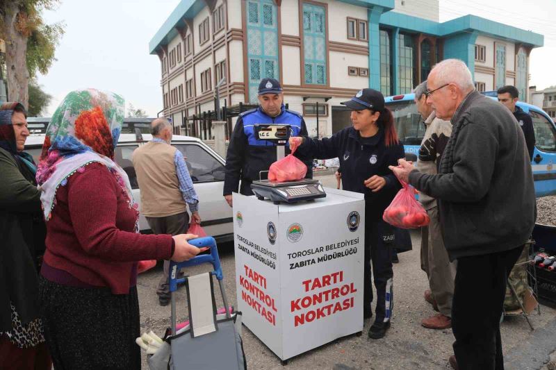 Toroslar zabıtasından hassas terazi denetimi
