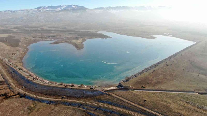 Soğuklar etkisini gösterdi, gölet yüzeyinde buz tabakası oluştu
