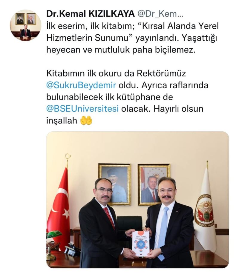 Vali Kızılkaya’nın ilk eseri yayınlandı
