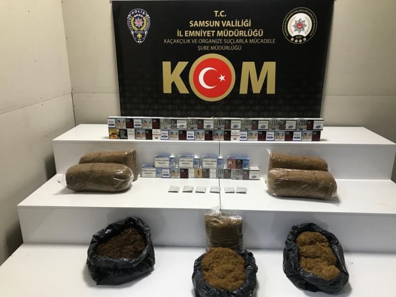 Samsun’da kaçak 5 bin 140 dal makaron ve 28 kilo tütün ele geçirildi
