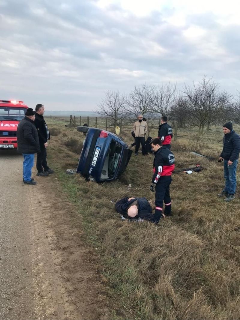 Kırklareli’nde şarampole devrilen otomobilde 3 kişi yaralandı
