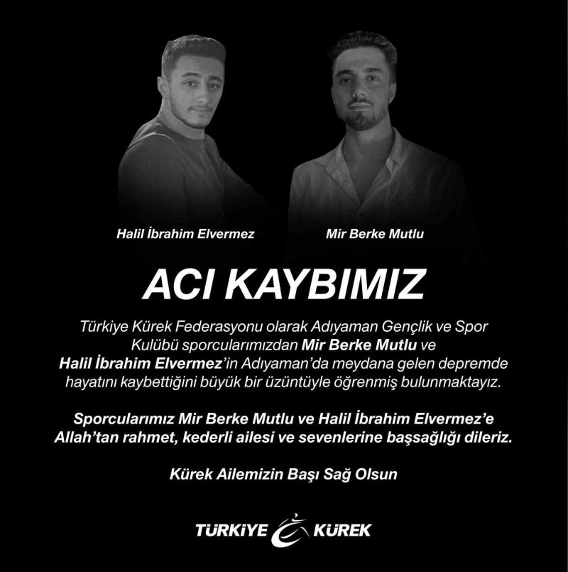 Kürek sporcuları depremde hayatını kaybetti
