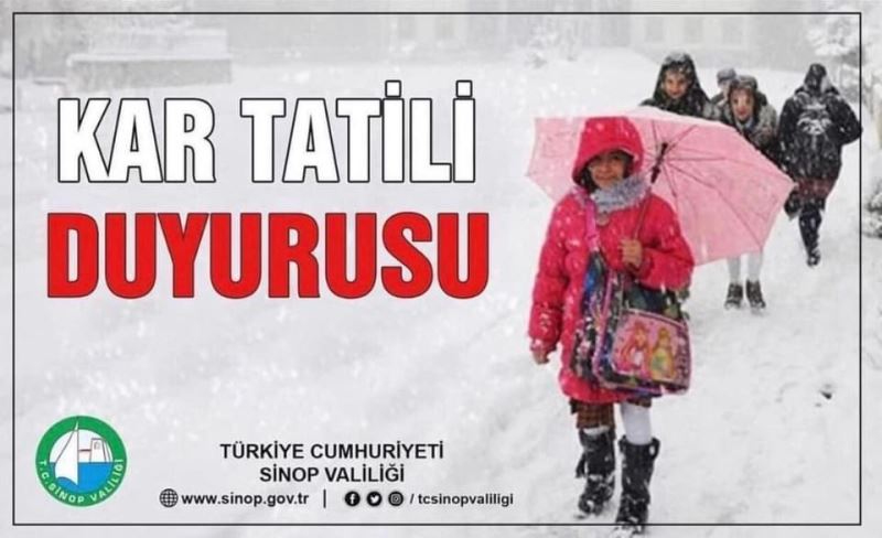 Sinop’ta taşımalı eğitime 1 gün ara verildi
