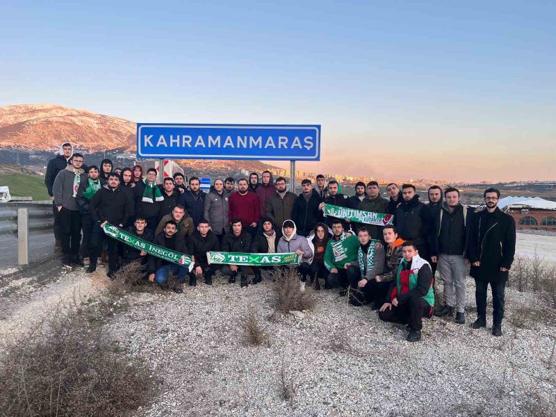 Bursaspor taraftarı deprem bölgesinde
